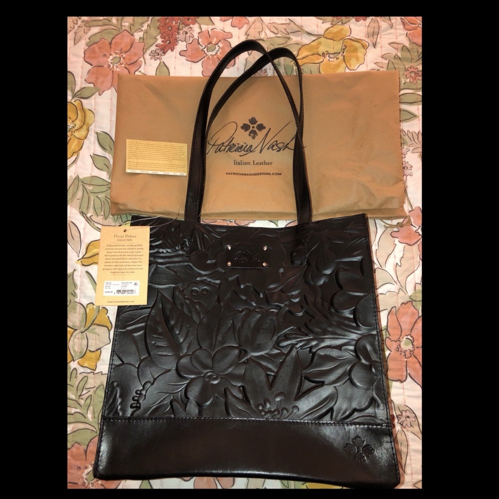 Patricia Nash black Deboss Toscano Tote
